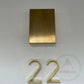 house number Bayside Luxe - Golden Brass Floating and Flush House Numbers - 125mm