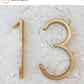 house number Bayside Luxe - Golden Brass Floating and Flush House Numbers - 125mm