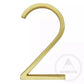 house number Bayside Luxe - Golden Brass Floating and Flush House Numbers - 125mm