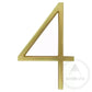 house number Bayside Luxe - Golden Brass Floating and Flush House Numbers - 125mm