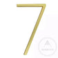 house number Bayside Luxe - Golden Brass Floating and Flush House Numbers - 125mm