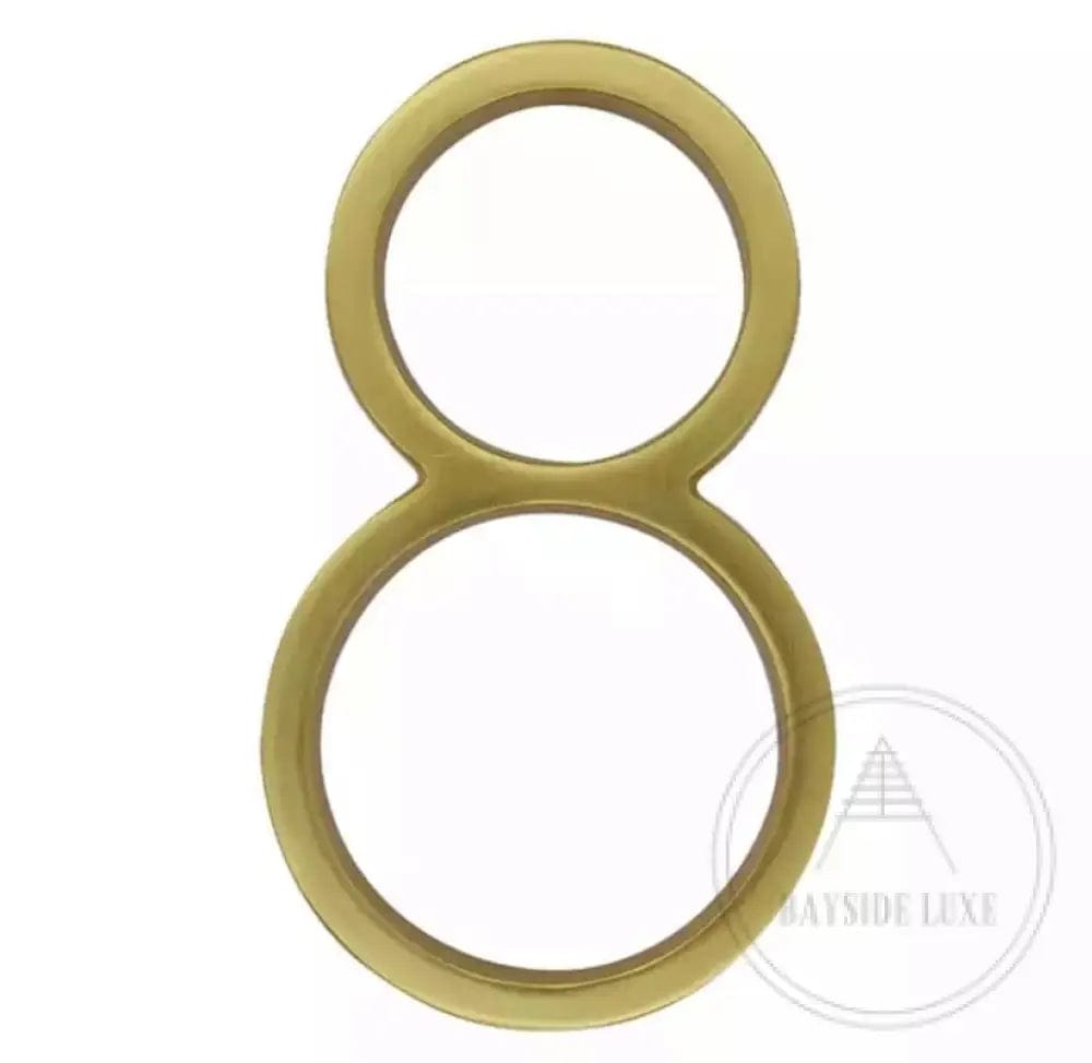 house number Bayside Luxe - Golden Brass Floating and Flush House Numbers - 125mm