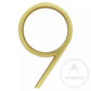 house number Bayside Luxe - Golden Brass Floating and Flush House Numbers - 125mm