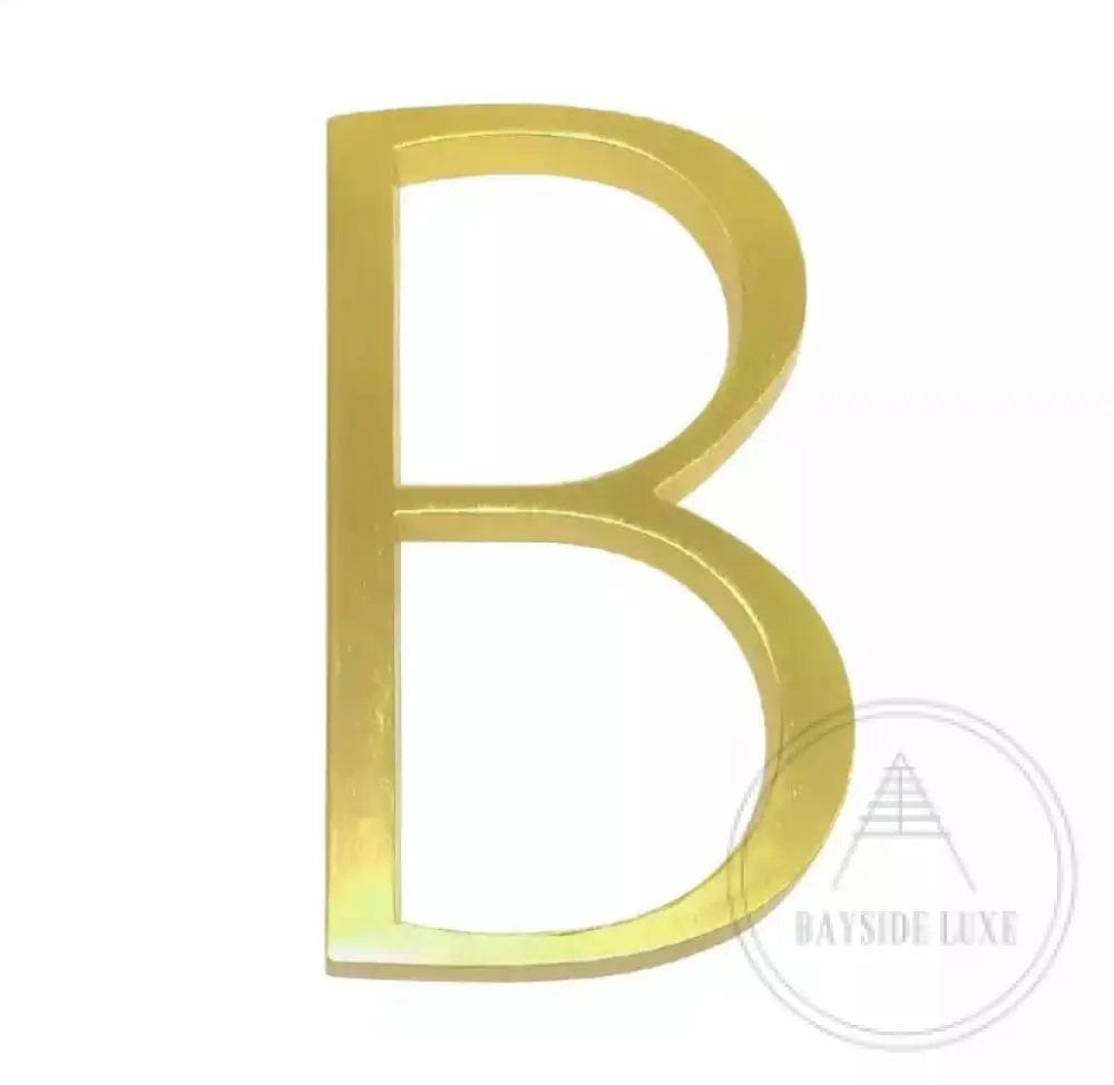 house number Bayside Luxe - Golden Brass Floating and Flush House Numbers - 125mm