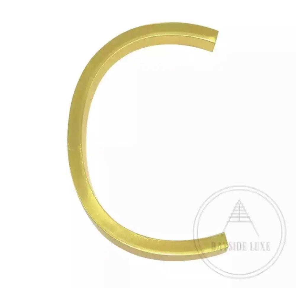 house number Bayside Luxe - Golden Brass Floating and Flush House Numbers - 125mm