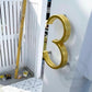 house number Bayside Luxe - Golden Brass Floating and Flush House Numbers - 125mm