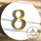 house number Bayside Luxe - Powder Coated Gold Floating and Flush House Numbers - 125mm