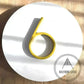 house number Bayside Luxe - Powder Coated Gold Floating and Flush House Numbers - 125mm
