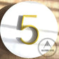 house number Bayside Luxe - Powder Coated Gold Floating and Flush House Numbers - 125mm