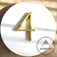 house number Bayside Luxe - Powder Coated Gold Floating and Flush House Numbers - 125mm