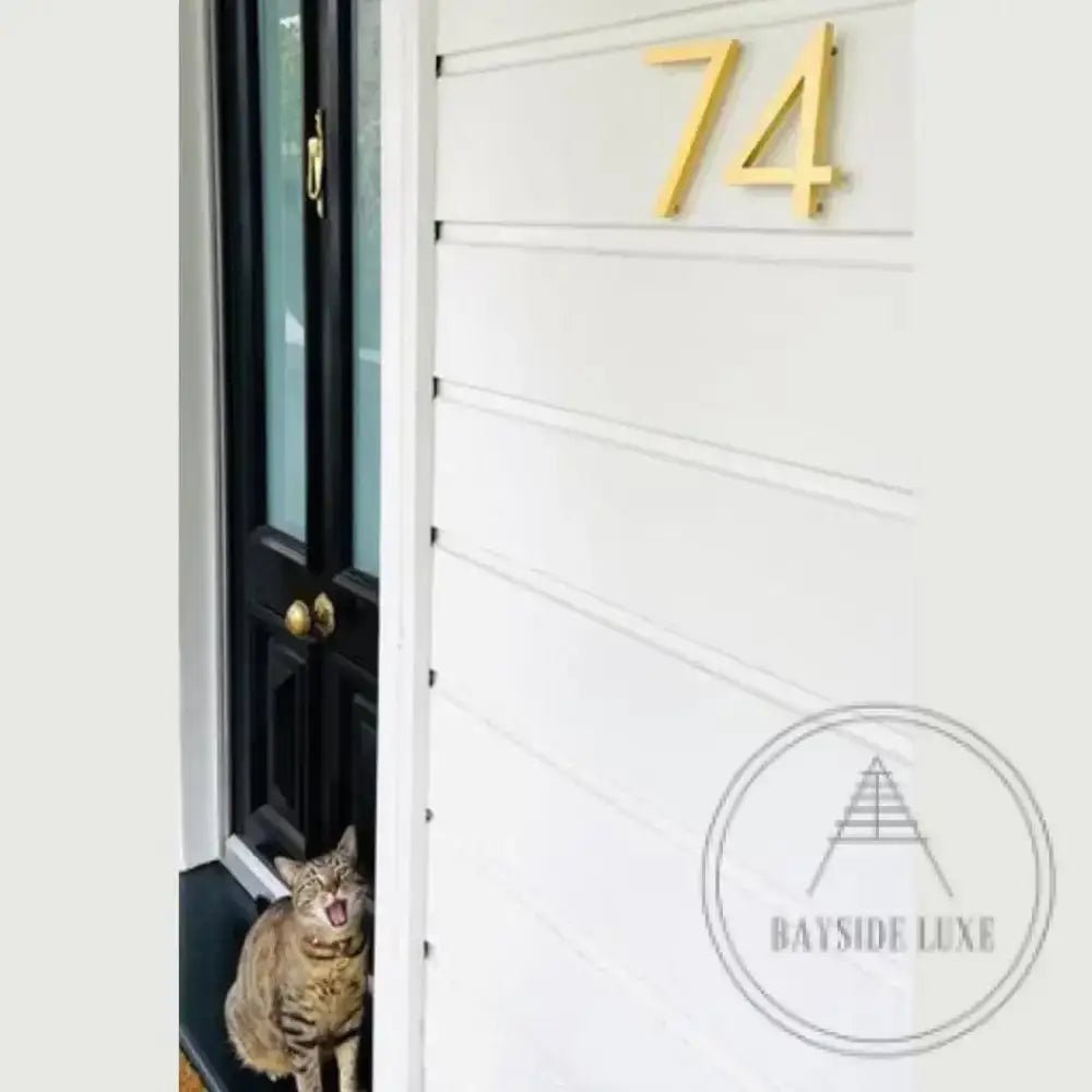House Number Modern Bayside Luxe Floating House Numbers - Gold 150mm