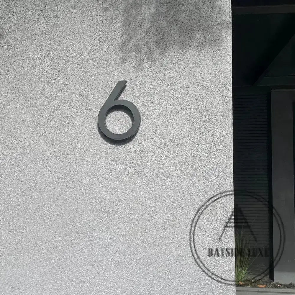 House Numbers 3 / Black / 150mm Modern Bayside Luxe Floating House Numbers - Black 150mm