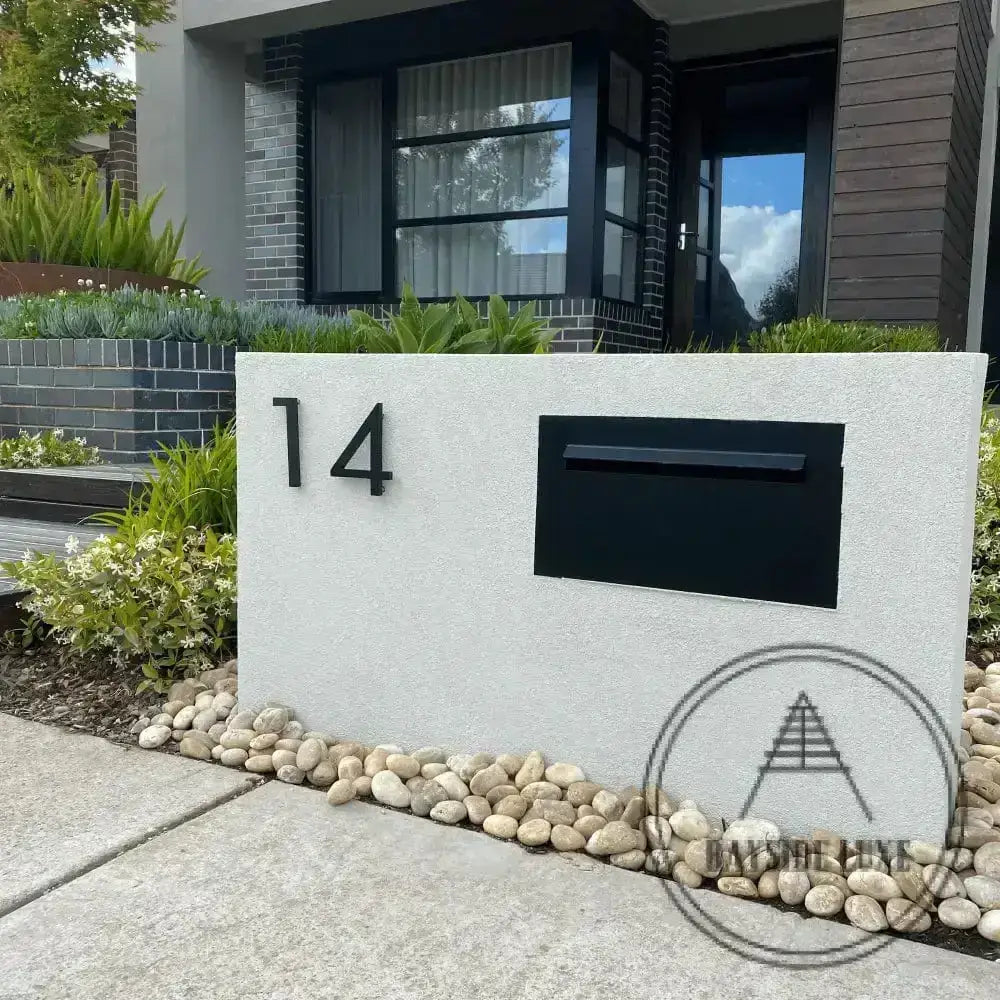 House Numbers 5 / Black / 150mm Modern Bayside Luxe Floating House Numbers - Black 150mm