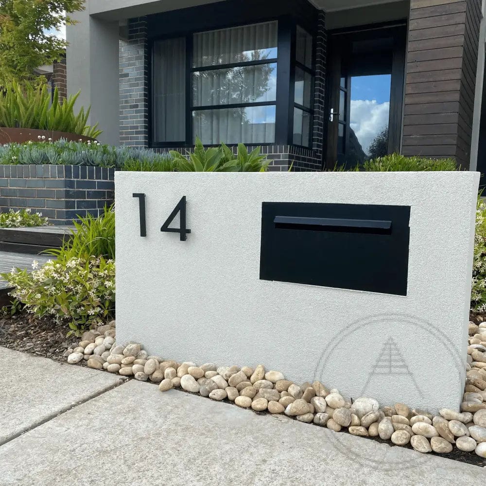 House Numbers 5 / Black / 150mm Modern Bayside Luxe Floating House Numbers - Black 150mm