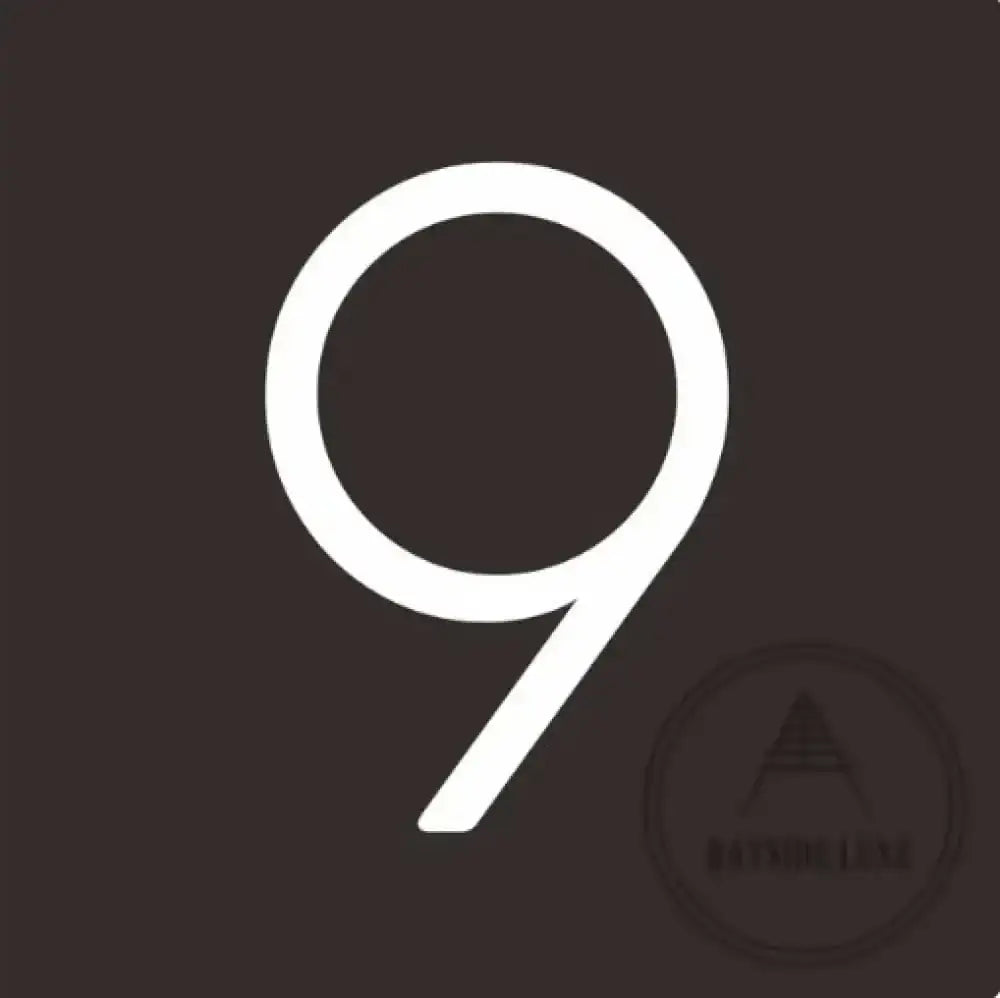 House Numbers and Letters 10 cm / 9 Bayside Luxe Signage - Solid White Brass Numbers and Letters - Watson's Bay 10cm