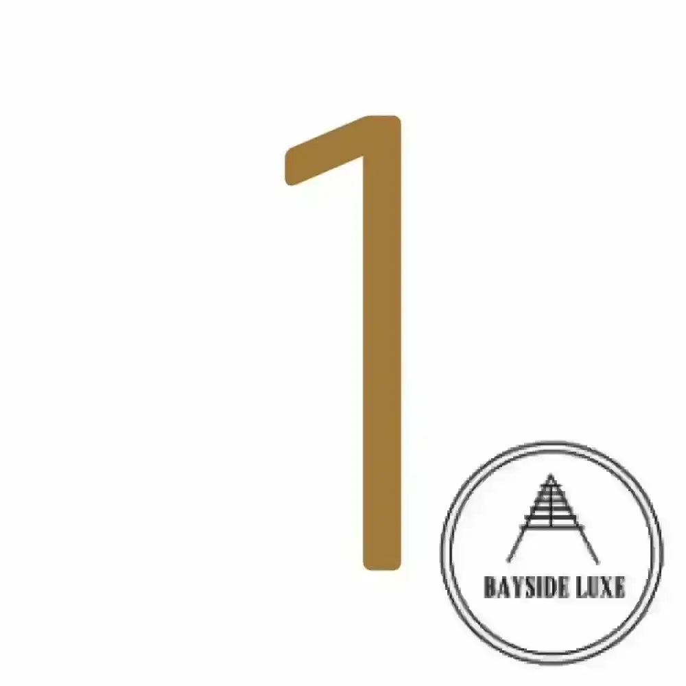 House Numbers and Letters 15 cm / 1 Bayside Luxe Signage - Solid Antique Brass Floating Numbers and Letters - Watson's Bay 15cm