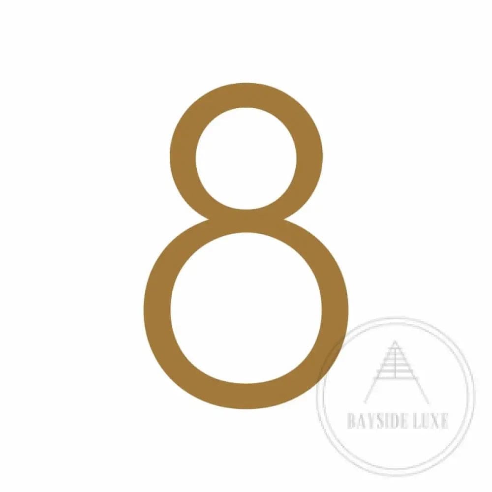 House Numbers and Letters 15 cm / 8 Bayside Luxe Signage - Solid Antique Brass Floating Numbers and Letters - Watson's Bay 15cm