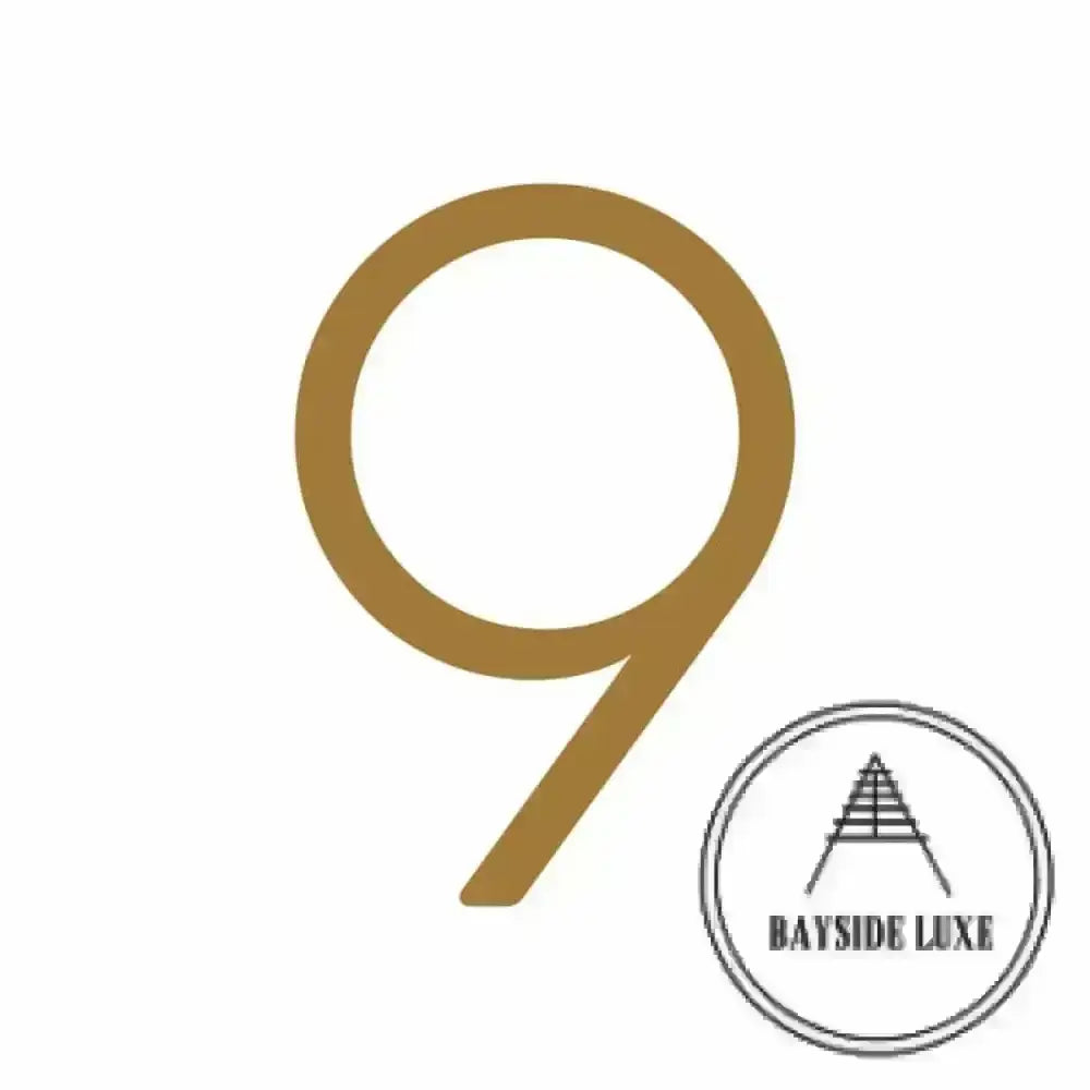 House Numbers and Letters 15 cm / 9 Bayside Luxe Signage - Solid Antique Brass Floating Numbers and Letters - Watson's Bay 15cm