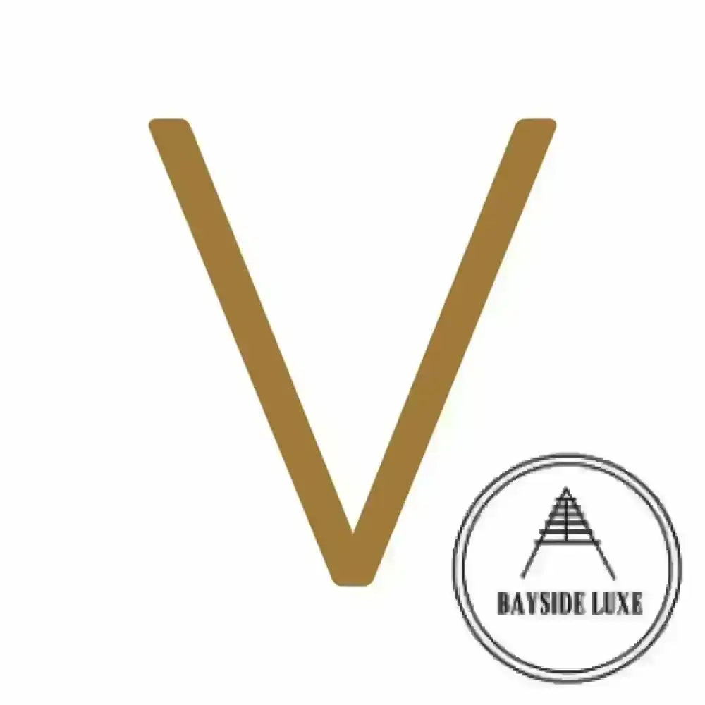 House Numbers and Letters 15 cm / V Bayside Luxe Signage - Solid Antique Brass Floating Numbers and Letters - Watson's Bay 15cm