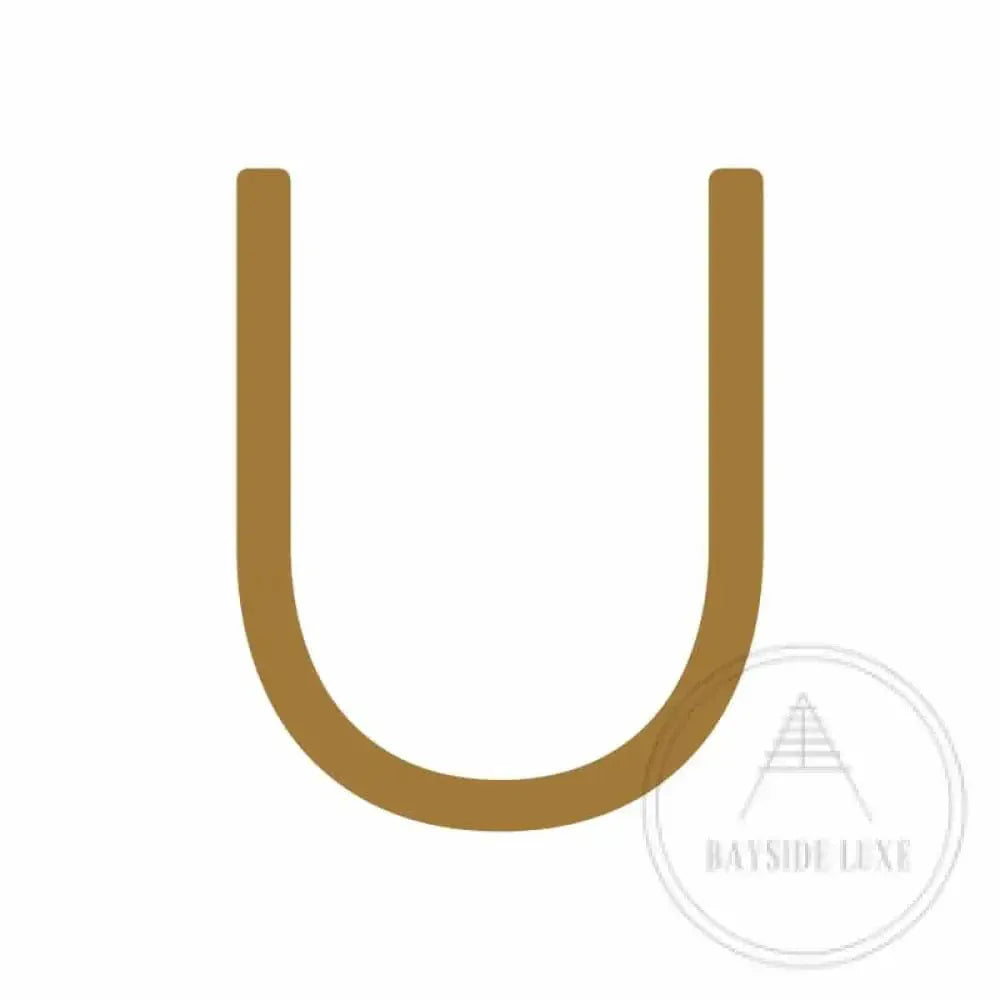 House Numbers and Letters 20 cm / U Bayside Luxe Signage - Solid Antique Brass Floating Numbers and Letters - Watson's Bay 20cm