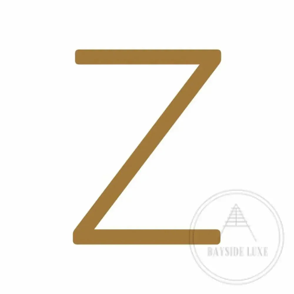 House Numbers and Letters 20 cm / Z Bayside Luxe Signage - Solid Antique Brass Floating Numbers and Letters - Watson's Bay 20cm