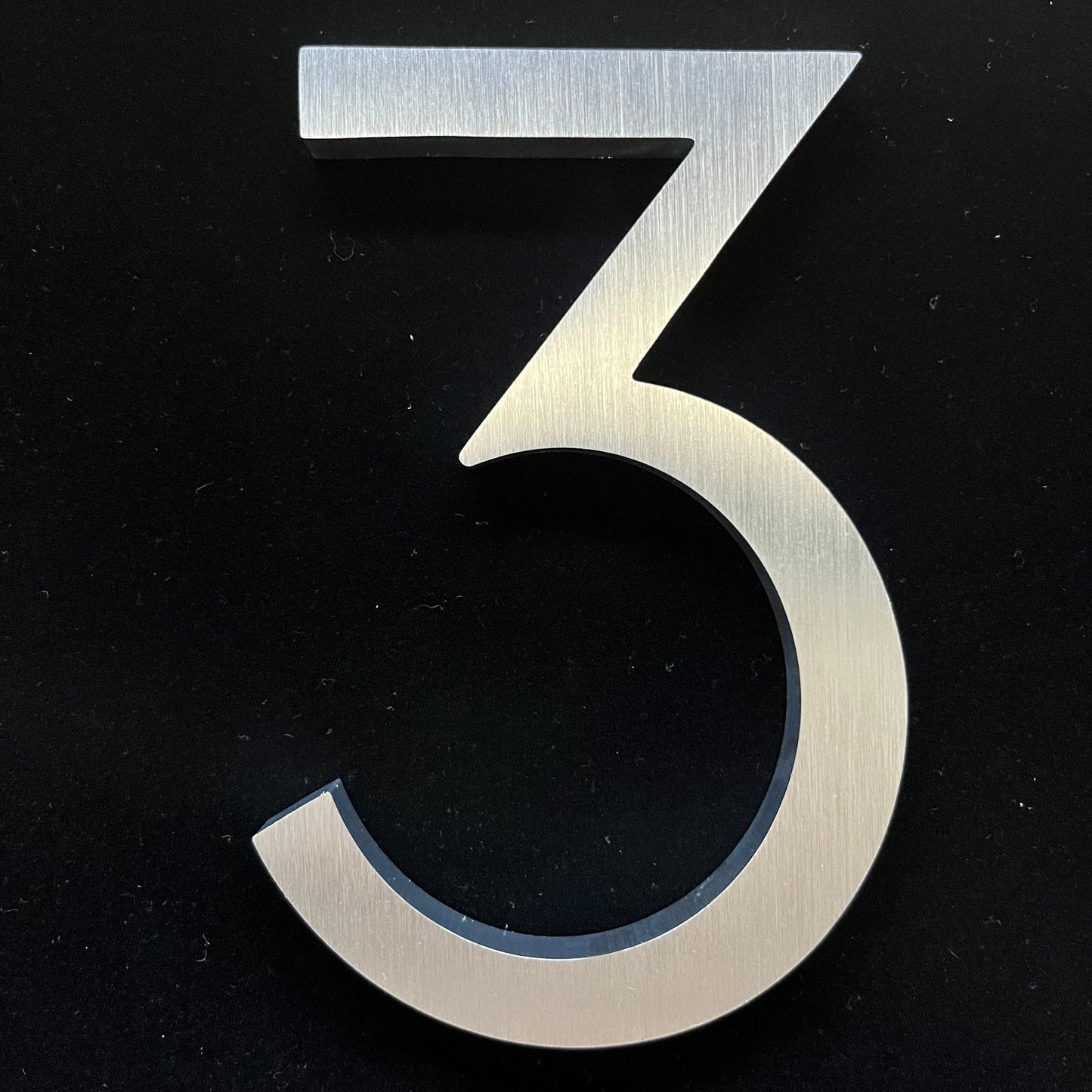 House Numbers and Letters 3 / 150mm / Brushed Silver Bayside Luxe Modern Floating House Numbers - Brushed Silver 150mm