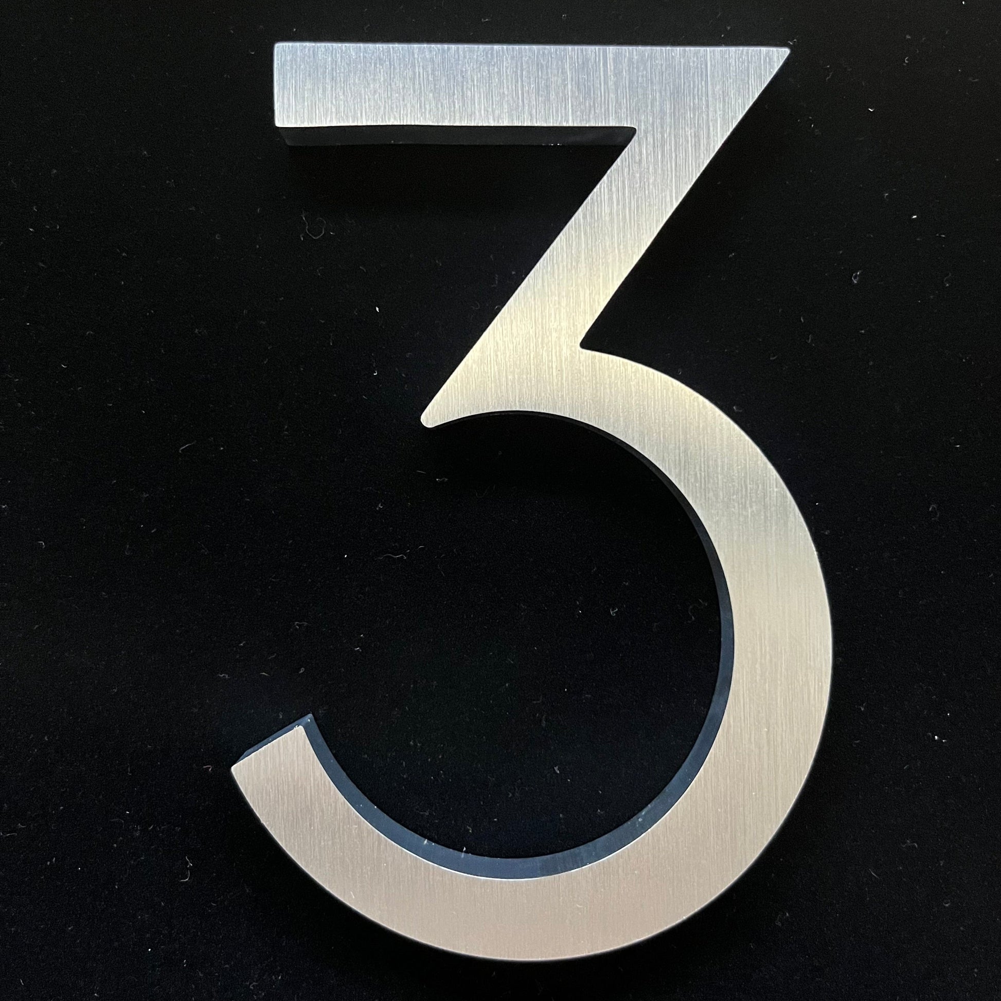 House Numbers and Letters 3 / 150mm / Brushed Silver Bayside Luxe Modern Floating House Numbers - Brushed Silver 150mm