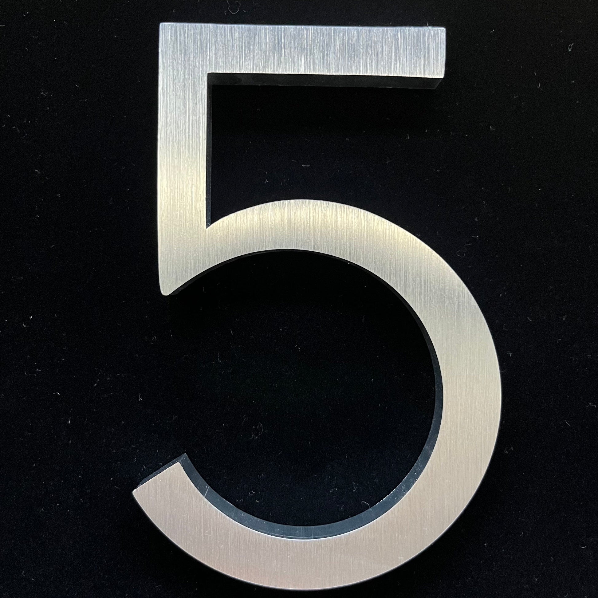 House Numbers and Letters 5 / 150mm / Brushed Silver Bayside Luxe Modern Floating House Numbers - Brushed Silver 150mm