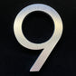 House Numbers and Letters 9 / 150mm / Brushed Silver Bayside Luxe Modern Floating House Numbers - Brushed Silver 150mm