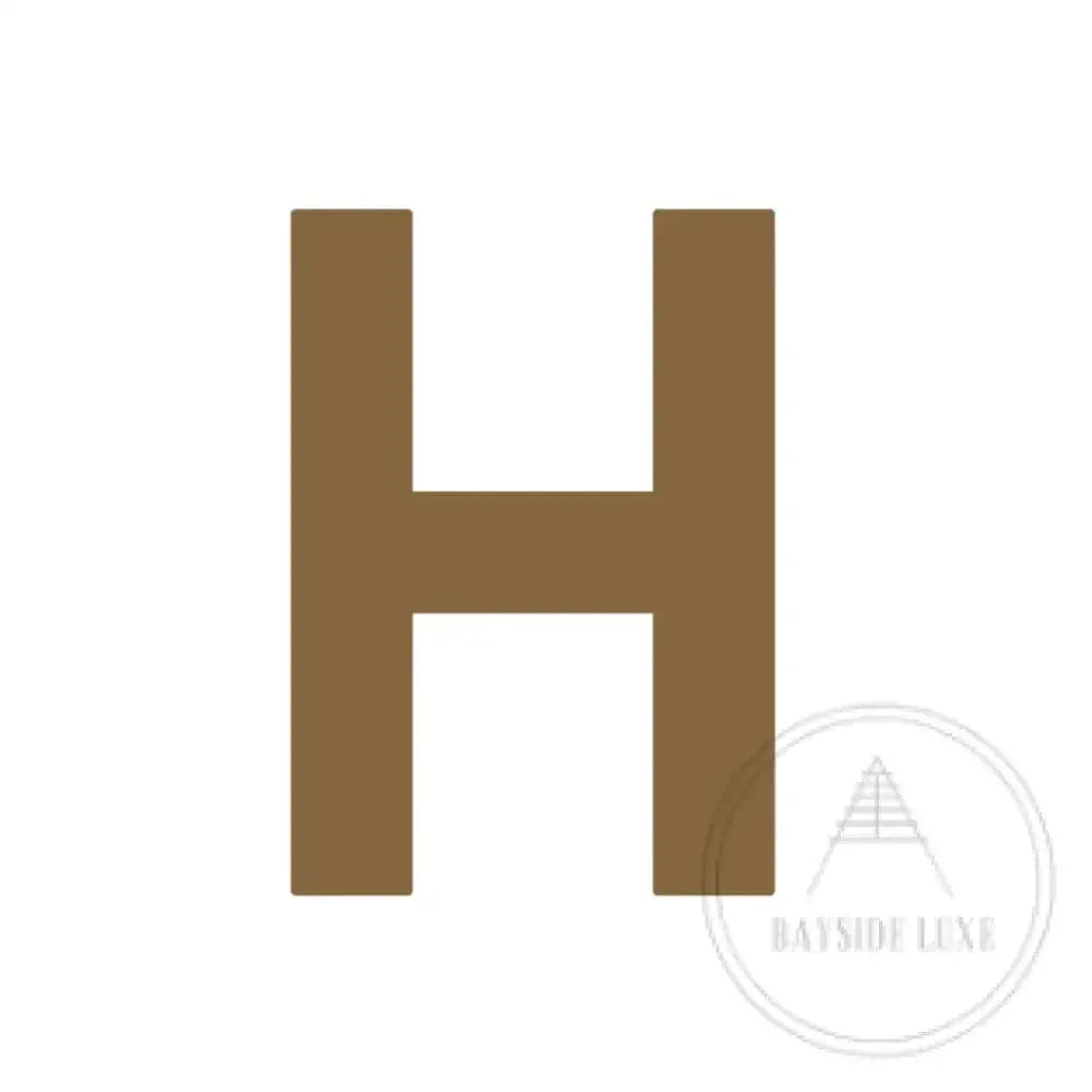 House Numbers and Letters Antique Brass / 10cm / H Bayside Luxe Signage - Solid Antique Brass Floating Numbers and Letters - Beaumaris Bay 10 cm