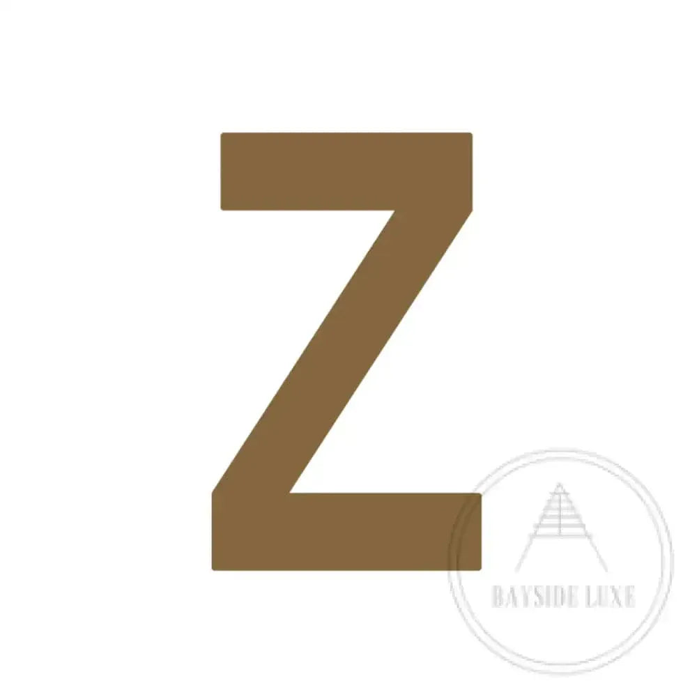 House Numbers and Letters Antique Brass / 10cm / Z Bayside Luxe Signage - Solid Antique Brass Floating Numbers and Letters - Beaumaris Bay 10 cm