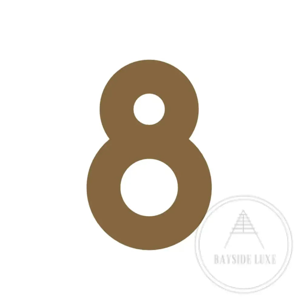 House Numbers and Letters Antique Brass / 20cm / 8 Bayside Luxe Signage - Solid Antique Brass Floating Numbers and Letters - Beaumaris Bay 20 cm