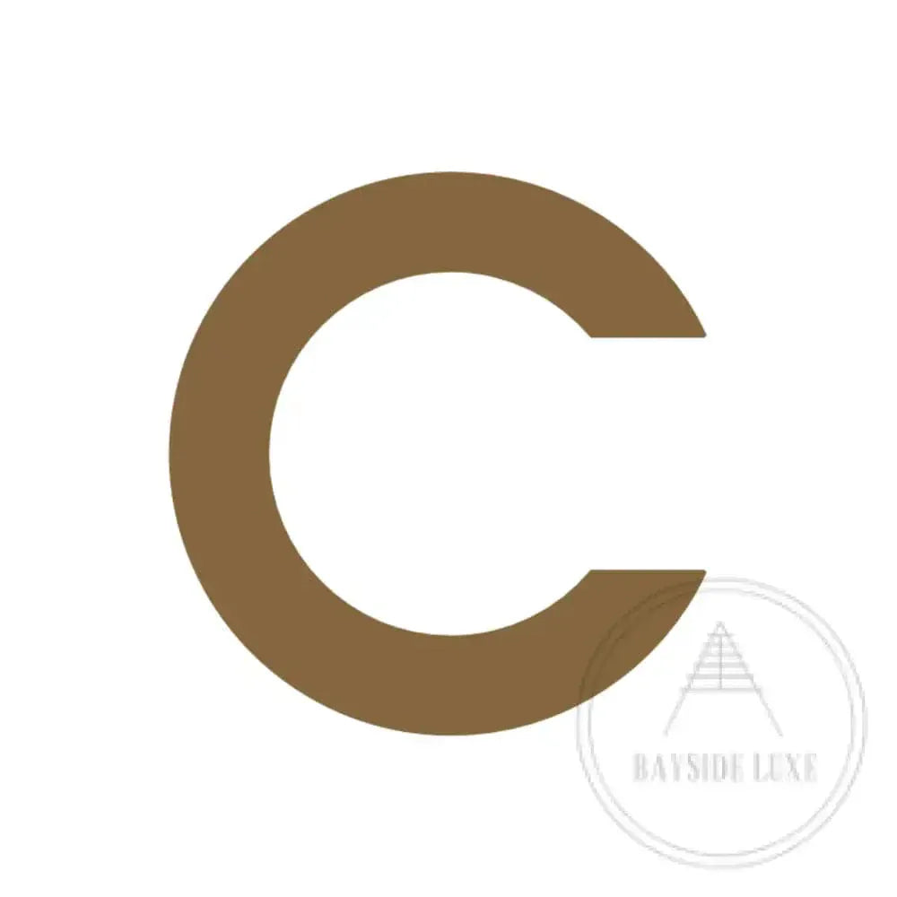 House Numbers and Letters Antique Brass / 20cm / C Bayside Luxe Signage - Solid Antique Brass Floating Numbers and Letters - Beaumaris Bay 20 cm