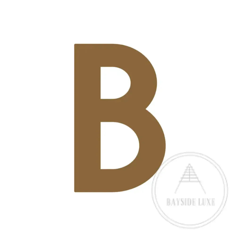 House Numbers and Letters Antique Brass / 25cm / B Bayside Luxe Signage - Solid Antique Brass Floating Numbers and Letters - Beaumaris Bay 25 cm