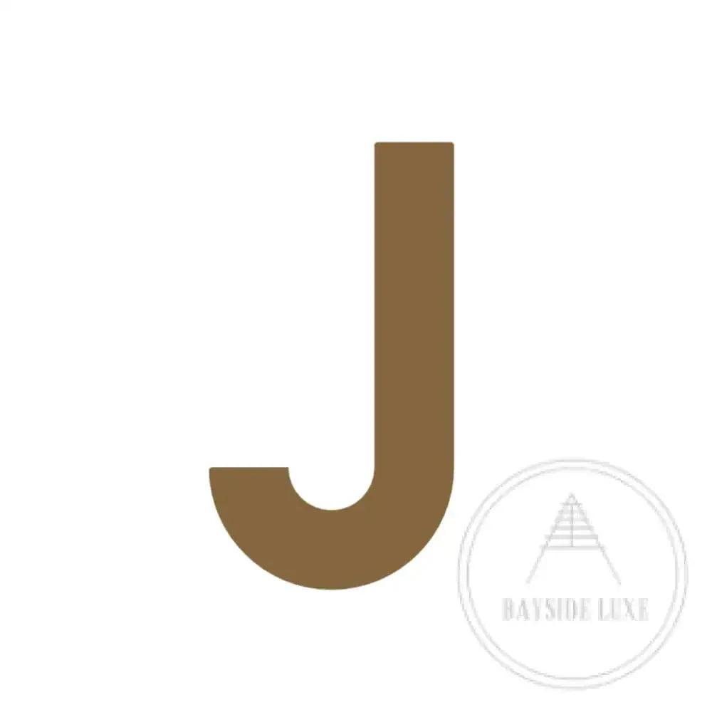 House Numbers and Letters Antique Brass / 25cm / J Bayside Luxe Signage - Solid Antique Brass Floating Numbers and Letters - Beaumaris Bay 25 cm