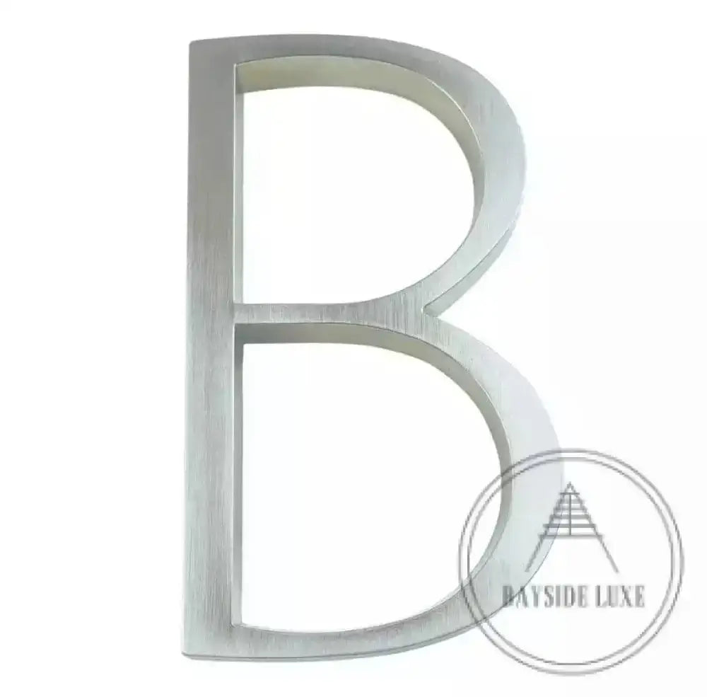 House Numbers and Letters Bayside Luxe - Brushed Silver Floating and Flush House Numbers - 125mm