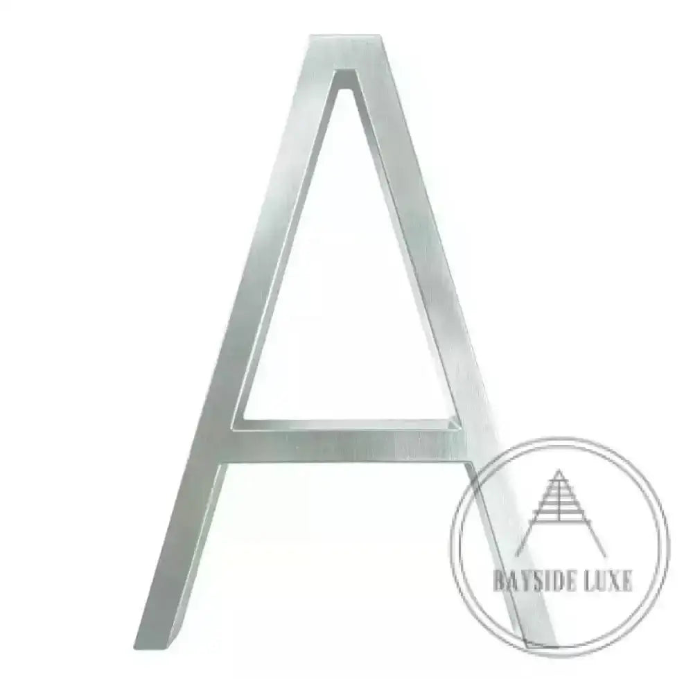 House Numbers and Letters Bayside Luxe - Brushed Silver Floating and Flush House Numbers - 125mm