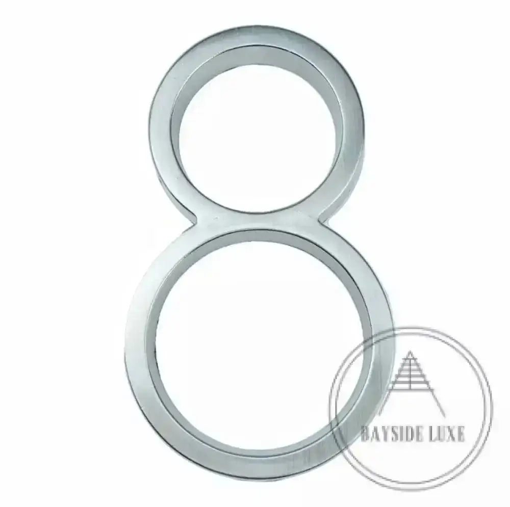 House Numbers and Letters Bayside Luxe - Brushed Silver Floating and Flush House Numbers - 125mm