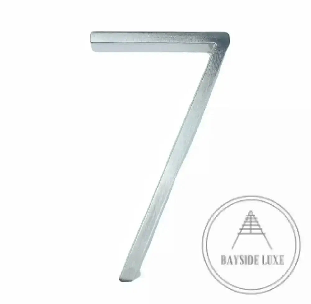 House Numbers and Letters Bayside Luxe - Brushed Silver Floating and Flush House Numbers - 125mm