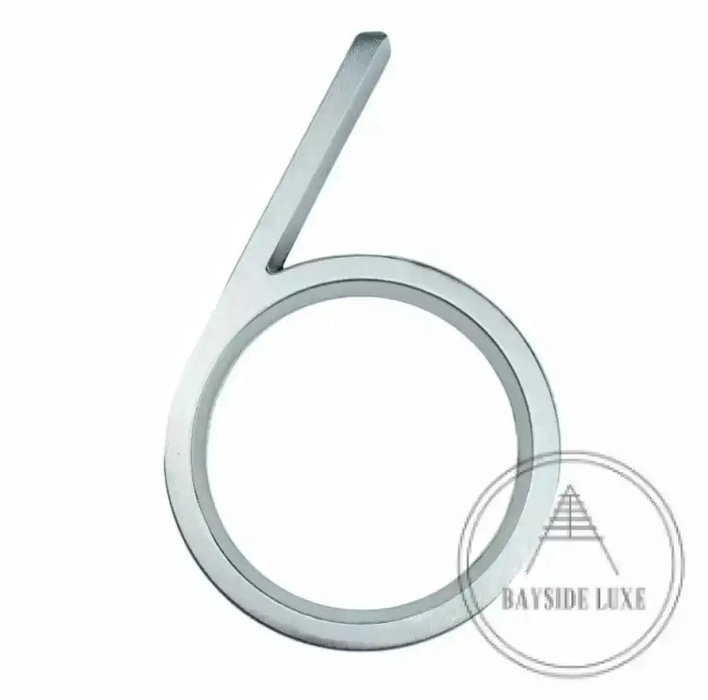 House Numbers and Letters Bayside Luxe - Brushed Silver Floating and Flush House Numbers - 125mm