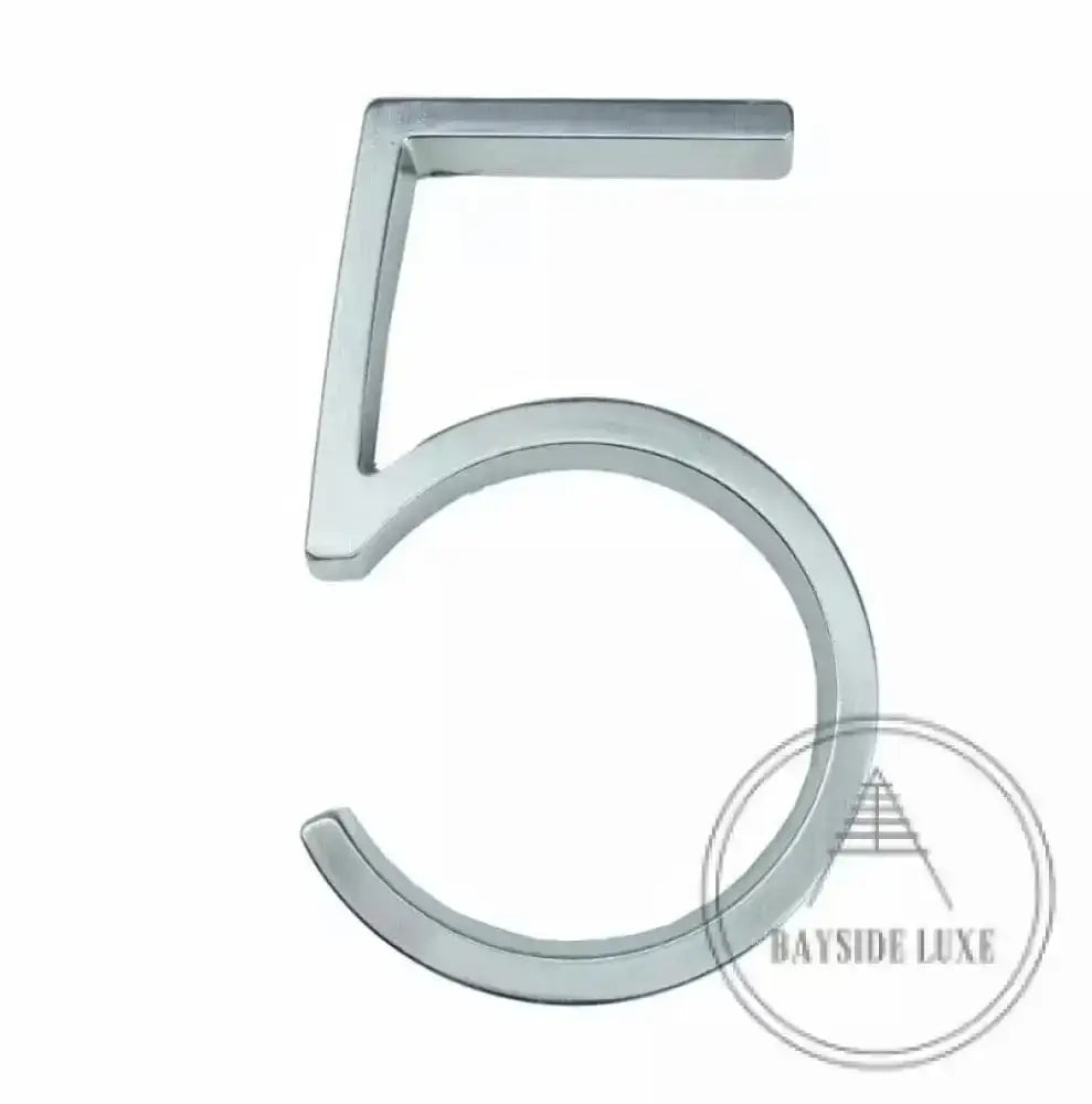 House Numbers and Letters Bayside Luxe - Brushed Silver Floating and Flush House Numbers - 125mm