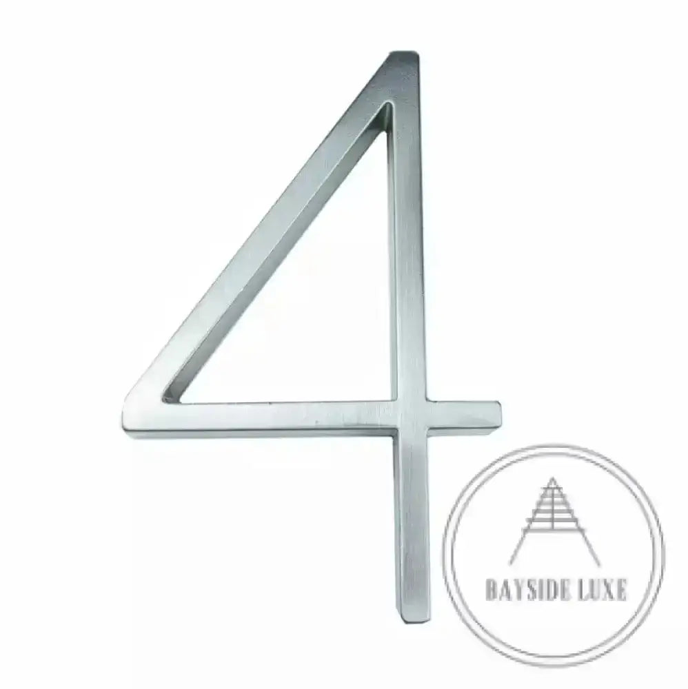 House Numbers and Letters Bayside Luxe - Brushed Silver Floating and Flush House Numbers - 125mm
