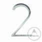 House Numbers and Letters Bayside Luxe - Brushed Silver Floating and Flush House Numbers - 125mm