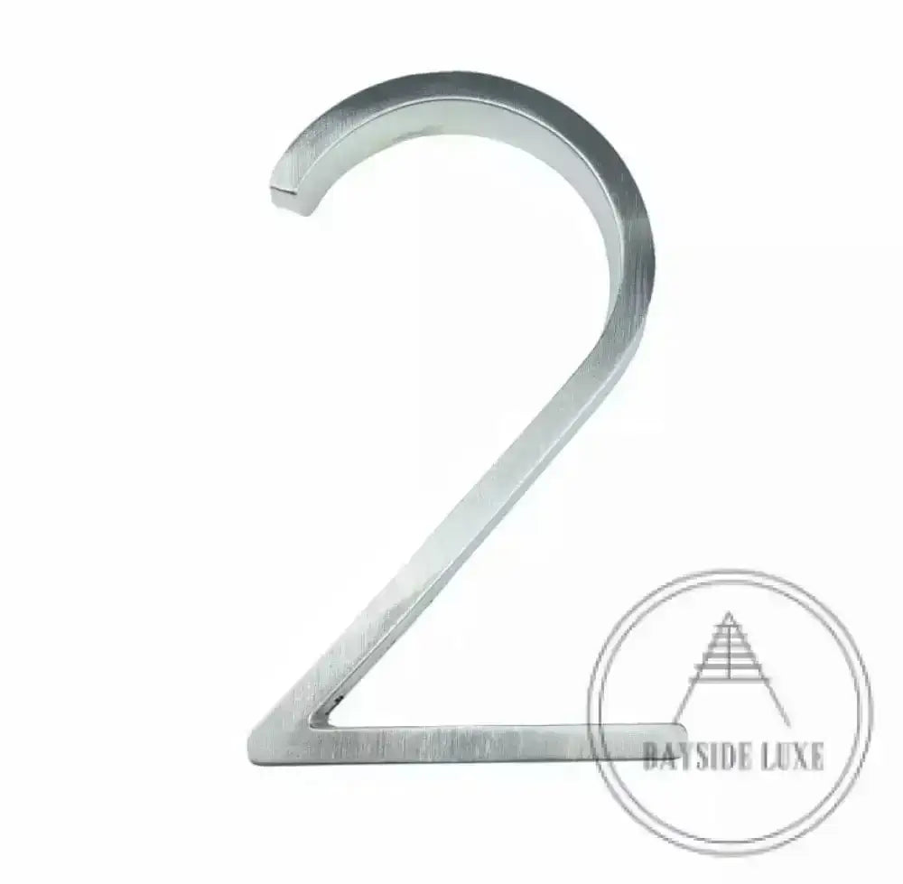 House Numbers and Letters Bayside Luxe - Brushed Silver Floating and Flush House Numbers - 125mm