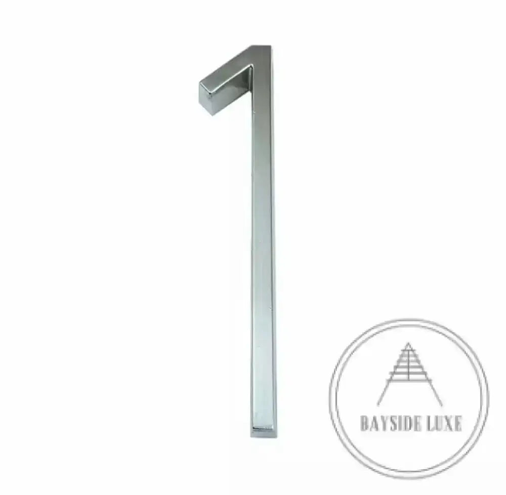 House Numbers and Letters Bayside Luxe - Brushed Silver Floating and Flush House Numbers - 125mm