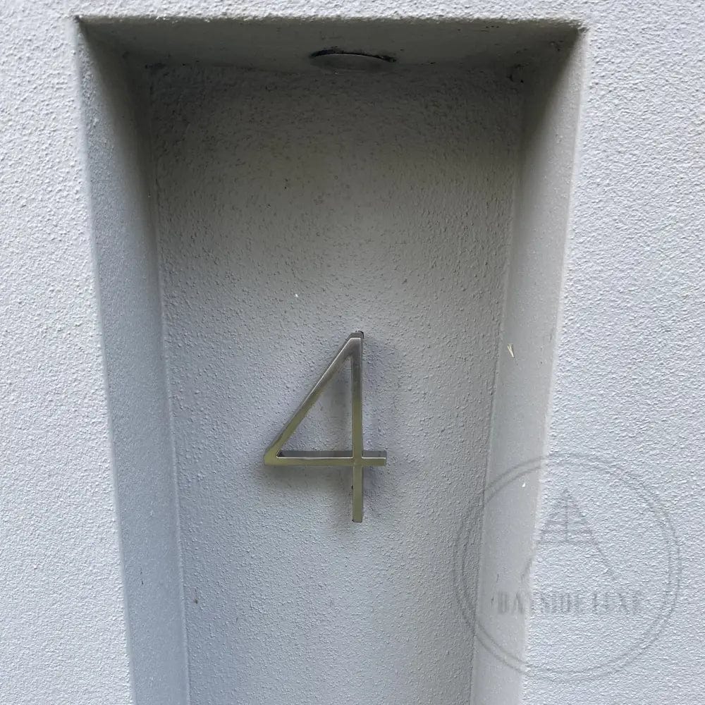 House Numbers and Letters Bayside Luxe - Brushed Silver Floating and Flush House Numbers - 125mm