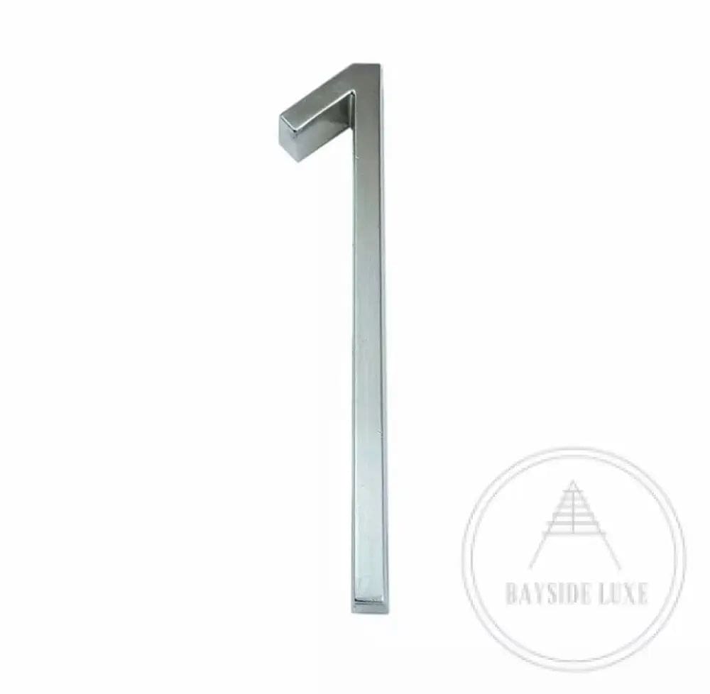 House Numbers and Letters Bayside Luxe - Brushed Silver Floating and Flush House Numbers - 125mm