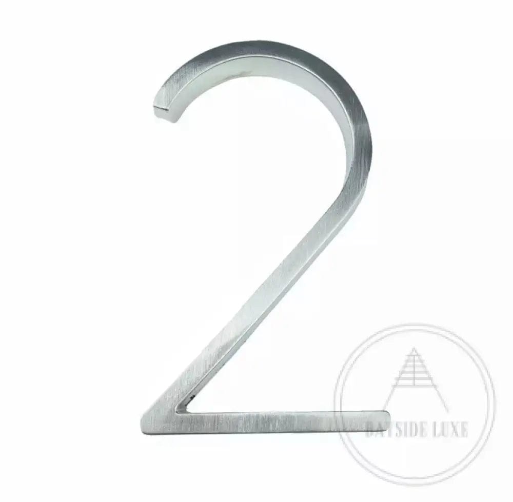 House Numbers and Letters Bayside Luxe - Brushed Silver Floating and Flush House Numbers - 125mm