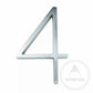 House Numbers and Letters Bayside Luxe - Brushed Silver Floating and Flush House Numbers - 125mm