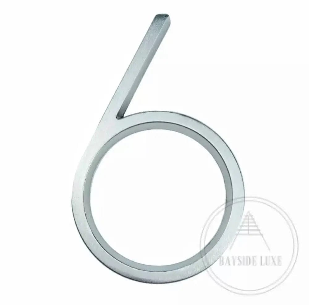 House Numbers and Letters Bayside Luxe - Brushed Silver Floating and Flush House Numbers - 125mm